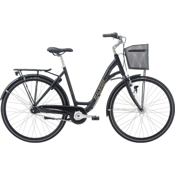 Raleigh Shopping Alu Dame Nexus 7g fodbremse dynamoforlygte 52cm mat sort m. gul