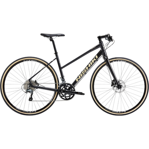 Nishiki Pro SLD Dame Tiagra 2x10g hydr. disc 21in blank sort m. gul